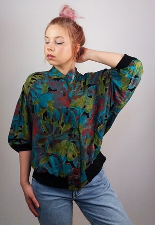 VINTAGE 80'S PATTERNED BLAZER JACKET / TOP