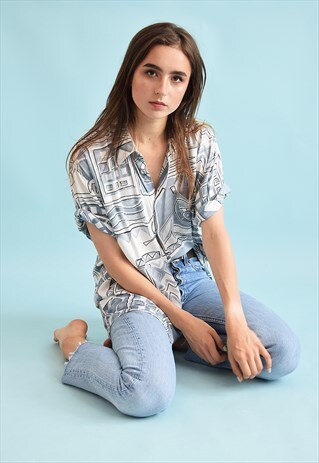 90'S RETRO FESTIVAL OVERSIZED DADS BLOUSE TOP
