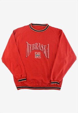 90s LOGO 7 Nebraska University Huskers Sweatshirt - Red XL