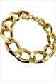CHRISTIAN DIOR BRACELET GOLD CHUNKY CHAIN GOURMETTE VINTAGE