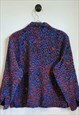 VINTAGE 80S ABSTRACT CRAZY PRINT LONG SLEEVE SHIRT 14-16
