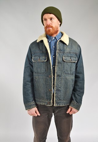 VINTAGE GAP SHERPA LINED DENIM JACKET