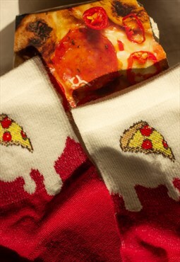 Drippy Style Pizza Print Socks