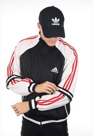 VINTAGE 90S ADIDAS POPPER ARM TRACKSUIT TOP JACKET
