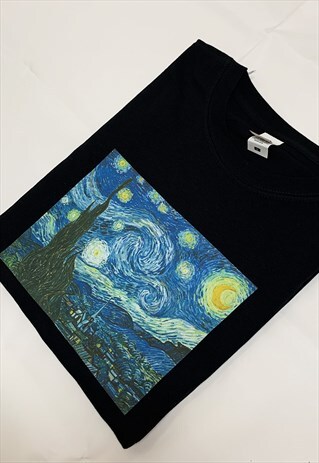 VAN GOGH STARRY NIGHT FAMOUS VINTAGE ART T-SHIRT