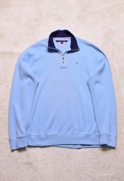 Vintage Tommy Hilfiger Blue 1/4 Zip Sweater