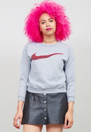 VINTAGE 80'S MARL GREY CROPPED NIKE SWEATER