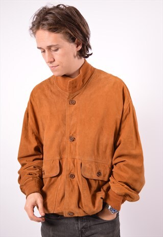 VINTAGE SUEDE LEATHER JACKET BROWN