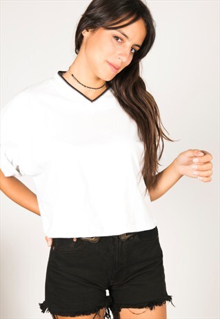 VINTAGE 90S USA CROP T-SHIRT/ R816