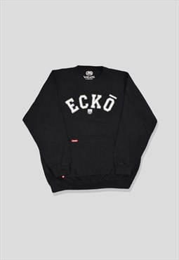 Vintage 90s ECKO Embroidered Logo Sweatshirt in Black