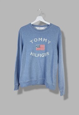 Vintage Tommy Hilfiger Sweatshirt Logo USA in Blue M