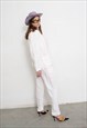 VINTAGE 90S WHITE SUIT CO-ORD OFFICE OVERSIZED STREETWEAR 