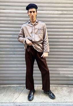 Brown Satin Pajama Set