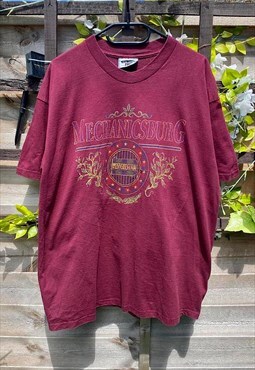Vintage Lee Pennsylvania maroon USA tourist T-shirt large 