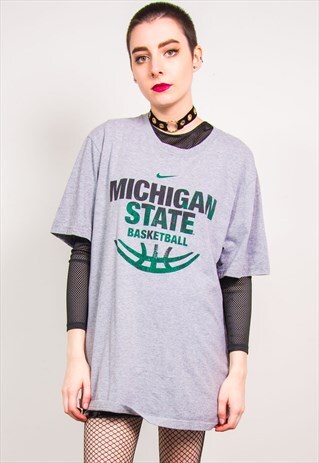 NIKE VINTAGE 90'S GREY MICHIGAN STATE BASKETBALL T-SHIRT