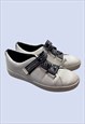 Trainers White Leather Taped Laces Low Top