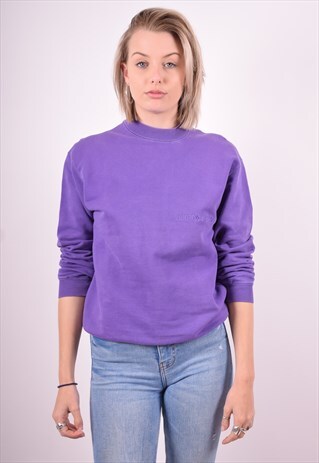 AVIREX WOMENS VINTAGE SWEATSHIRT JUMPER MEDIUM PURPLE 90'S