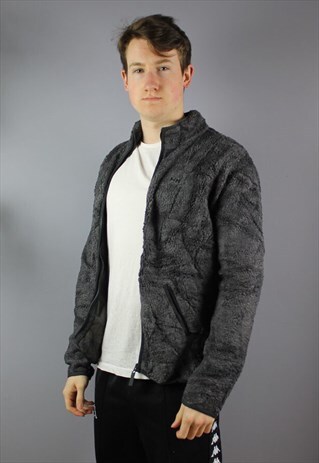 VINTAGE HELLY HANSEN WORKWEAR FLEECE BLACK EMBROIDERED LOGO