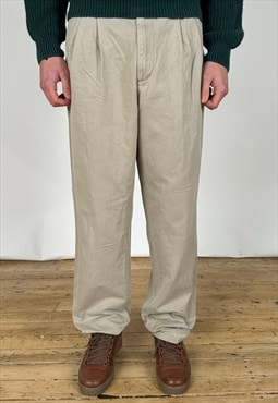 Vintage Timberland Pleated Trousers Men's Beige