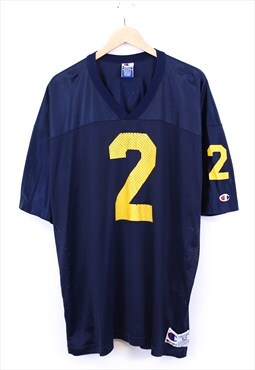 Vintage Champion Jersey Navy With Sleeve Logo And 2 Print 