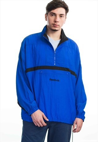VINTAGE REEBOK LOGO 1/4 ZIP JACKET 90S L 8.8