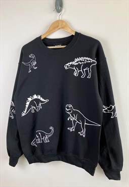 Mega dinosaur sweatshirt- Black - unisex fit