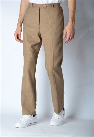 VINTAGE 90S UNISEX BROWN HOUNDSTOOTH PANTS