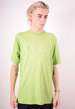 CHAMPION MENS VINTAGE T-SHIRT TOP XL GREEN 90S