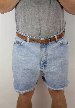 VINTAGE 90S LEE LIGHT BLUE STONEWASH CUT-OFF DENIM SHORTS