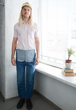 Vintage Bohemian 70's White Polka Dot Short Sleeved Shirt