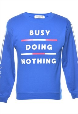 Vintage Busy Doing Nothing Printed Sweatshirt - XS