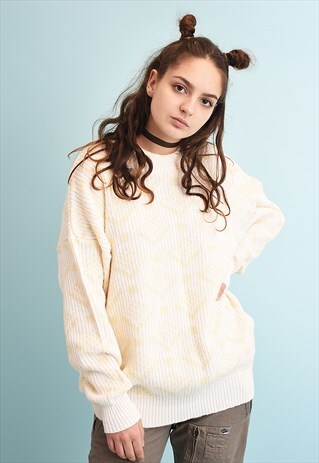 90'S RETRO NEUTRAL RIBBED OVERSIZED MOMS KNIT JUMPER