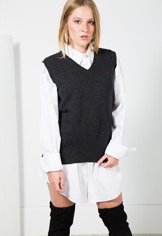 VINTAGE 80S POLO RALPH LAUREN KNIT WAISTCOAT / S0099