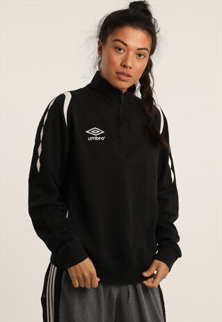 VINTAGE UMBRO EMBROIDERED SPELLOUT 1/4 ZIP SWEATSHIRT