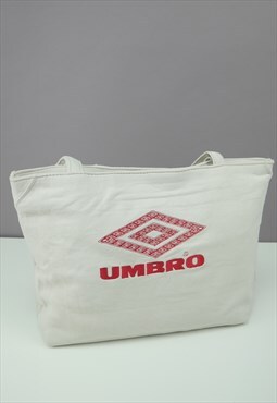 Vintage Umbro Embroidered Rework Bag in Cream with Logo
