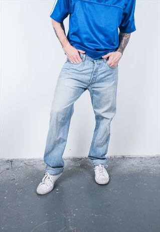 VINTAGE BLUE 501 LEVI'S PAINT JEANS