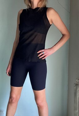 Vintage Black Semi Sheer Top