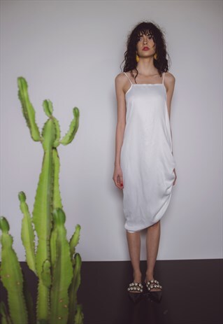 NUDE FRINGE DRESS