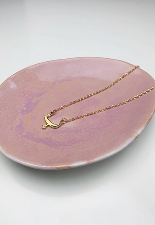 BAA - B ARABIC INITIAL NECKLACE - 18K GOLD PLATED