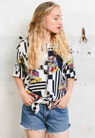 VINTAGE 90S PATTERNED OVERSIZED SHIRT