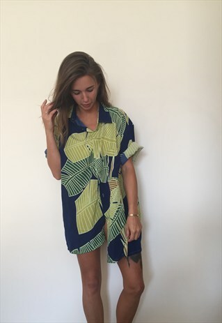 CRAZY PATTERNED VINTAGE RETRO FESTIVAL OVERSIZED SHIRT