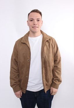 Vintage 90s brown bomber jacket, work wear  jacket, brown 