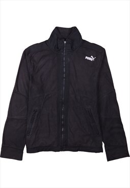Vintage 90's Puma Fleece Jumper Full Zip Up Black Medium