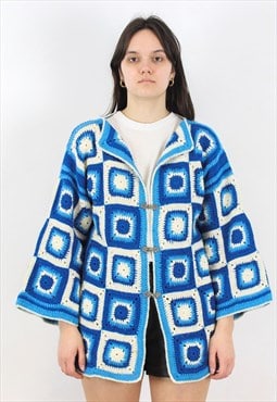 Handmade Wool Cardigan Granny Sunburst Sweater Jumper Jacket