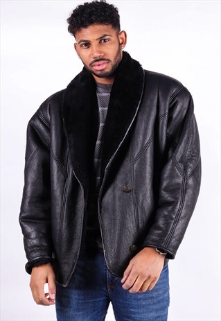 FAUX FUR LINED LEATHER JACKET J3942