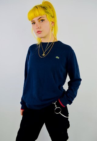 VINTAGE LACOSTE COTTON CREW NECK JUMPER