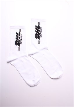 White DHL Socks. Unisex. Gift