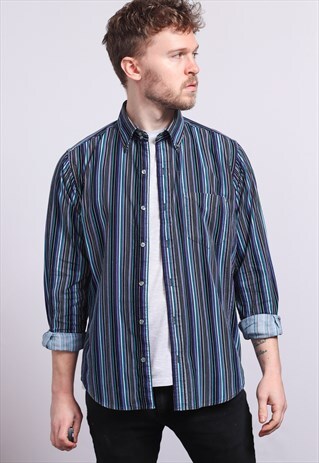 VINTAGE CORDUROY CORD STRIPED SHIRT