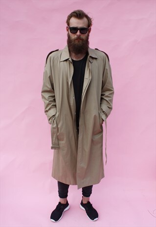 VINTAGE 80'S BEIGE DUSTER COAT