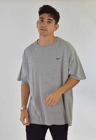 VINTAGE 90S GREY NIKE CREW NECK T SHIRT